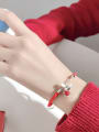 thumb 925 Sterling Silver With Gold Plated Cute Mouse Red rope Bracelets 3