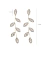 thumb Alloy With Gold Plated Luxury Leaf Chandelier Earrings 3
