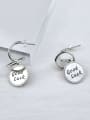 thumb Vintage Sterling Silver With Antique Silver Plated Fashion Round Drop Earrings 2