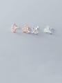 thumb 925 Sterling Silver With Platinum Plated Fashion Geometric Stud Earrings 1