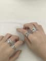 thumb Vintage Sterling Silver With Platinum Plated Simplistic Star Smiley Free Size Rings 1