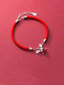 thumb 925 Sterling Silver With Gold Plated Cute Mouse Red rope Bracelets 1