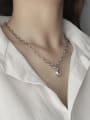 thumb Vintage Sterling Silver With  Simplistic Round Beads  Hollow Chain Necklaces 2