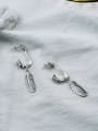 thumb Vintage Sterling Silver With Antique Silver Plated Fashion Feather Clip On Earrings 3