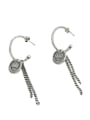 thumb Vintage Sterling Silver With Antique Silver Plated Fashion Round Tassel  Earrings 0