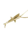 thumb 925 Sterling Silver With Gold Plated Simplistic Smooth Shark Necklaces 4