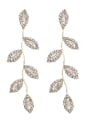 thumb Alloy With Gold Plated Luxury Leaf Chandelier Earrings 0