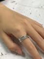 thumb Vintage Sterling Silver With Platinum Plated Simplistic Simple Old Twist  Stacking Rings 1