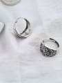 thumb Vintage Sterling Silver With Antique Silver Plated Vintage Round Image Free Size Rings 3