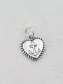 thumb Vintage Sterling Silver With Antique Silver Plated Simplistic Heart DIY Pendants 1
