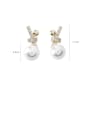 thumb Alloy With Gold Plated Classic Small Pearl Knot Drop Earrings 3