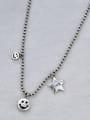 thumb Vintage Sterling Silver With  Fashion Smiley Beads  Chain Necklaces 1