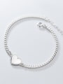 thumb 925 Sterling Silver With Gold Plated Simplistic Heart Bracelets 4