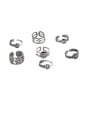 thumb Vintage Sterling Silver With Antique Silver Plated Fashion Smiley Free Size Rings 0