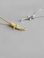 thumb 925 Sterling Silver With Gold Plated Simplistic Smooth Shark Necklaces 0