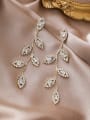 thumb Alloy With Gold Plated Luxury Leaf Chandelier Earrings 1