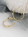 thumb 925 Sterling Silver With Gold Plated Simplistic Irregular Hoop Earrings 3
