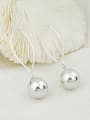 thumb 925 Sterling Silver With Platinum Plated Simplistic Round Hook Earrings 3