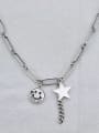 thumb Vintage Sterling Silver With Antique Silver Plated Fashion Smiley stars Necklaces 0