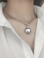 thumb Vintage Sterling Silver With Platinum Plated Simplistic Heart Locket Necklace 2