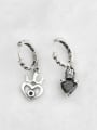 thumb Vintage Sterling Silver With Antique Silver Plated Simplistic Heart Clip On Earrings 3