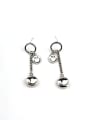 thumb Vintage Sterling Silver With Platinum Plated  Simple round smiley Drop Earrings 0