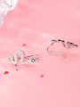 thumb 925 Sterling Silver With Platinum Plated Cute snake Stud Earrings 3