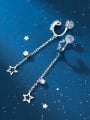 thumb 925 Sterling Silver With Platinum Plated Fashion Hollow Star Ear Clip 2