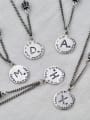 thumb Vintage Sterling Silver With Antique Silver Plated Simplistic Round Simple Old Letters  Necklaces 2