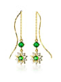 thumb 925 Sterling Silver With Gold Plated Fashion Star Threader Earrings 2