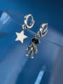 thumb 925 Sterling Silver With Antique Silver Plated Vintage Asymmetric  Star Clip On Earrings 0