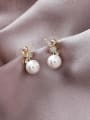 thumb Alloy With Gold Plated Classic Small Pearl Knot Drop Earrings 1