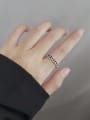 thumb Vintage  Sterling Silver With Antique Silver Plated Fashion Hollow  Geometric Free Size Rings 2
