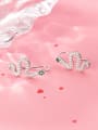 thumb 925 Sterling Silver With Platinum Plated Cute snake Stud Earrings 2