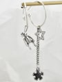thumb Vintage Sterling Silver With Fashion Creative Black Zircon Star Earrings 3