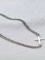 thumb Vintage Sterling Silver With Antique Silver Plated Fashion Cross  Chain Necklaces 3