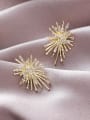 thumb Alloy With Gold Plated Trendy Flower Stud Earrings 1