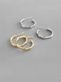 thumb 925 Sterling Silver With Gold Plated Simplistic Irregular Hoop Earrings 0