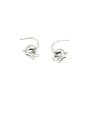 thumb Vintage Sterling Silver With  Simplistic Hollow Smooth Star Hook Earrings 0