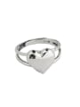 thumb Vintage Sterling Silver With Platinum Plated Simplistic  Smooth Heart Free Size Rings 0
