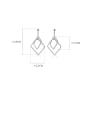 thumb 925 Sterling Silver With Platinum Plated Simplistic Hollow Geometric Drop Earrings 2