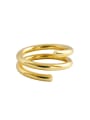 thumb 925 Sterling Silver With Gold Plated Simplistic Irregular Stacking Rings 0