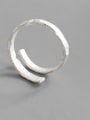thumb 925 Sterling Silver With  Simplistic Irregular Uneven Surface Double Layer Free Size Rings 4