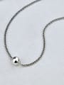thumb Vintage Sterling Silver With Antique Silver Plated Simplistic Round Necklaces 3