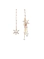 thumb Alloy With Gold Plated Fashion Snowflake Tassel  Earrings 0