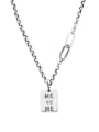 thumb Vintage Sterling Silver With Platinum Plated Simplistic Geometric letter  Necklaces 0