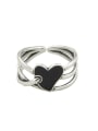 thumb Vintage Sterling Silver With Platinum Plated Fashion Heart Free Size Rings 4