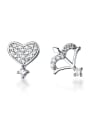 thumb 925 Sterling Silver With Platinum Plated Fashion Geometric Stud Earrings 3