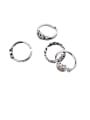thumb Vintage Sterling Silver With Platinum Plated Fashion Face Free Size Rings 1
