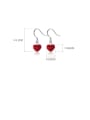 thumb 925 Sterling Silver With Platinum Plated Cute Heart Hook Earrings 3